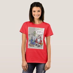 Santa In Jail women red T-shirt
