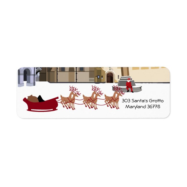 Santa In London Christmas Label (Front)