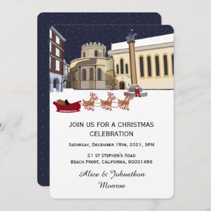Santa In London Christmas Party Invitation