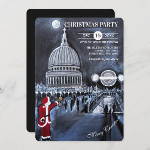 Santa in London Christmas Party Invitation