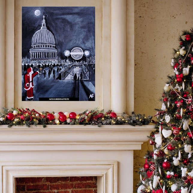 Santa in London Painting by Alfred Fox Poster (Creator Uploaded)