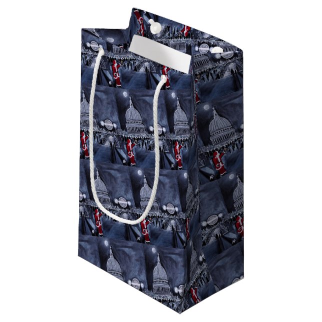 Santa in London Painting by Alfred Fox Small Gift Bag (Front Angled)
