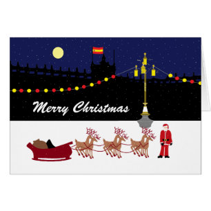 Santa In Madrid Christmas Cards