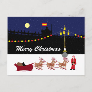 Santa In Madrid Christmas Holiday Postcard