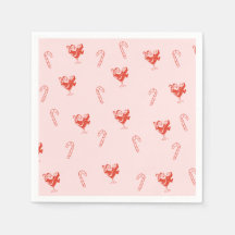 Santa in Martini Glass Napkins