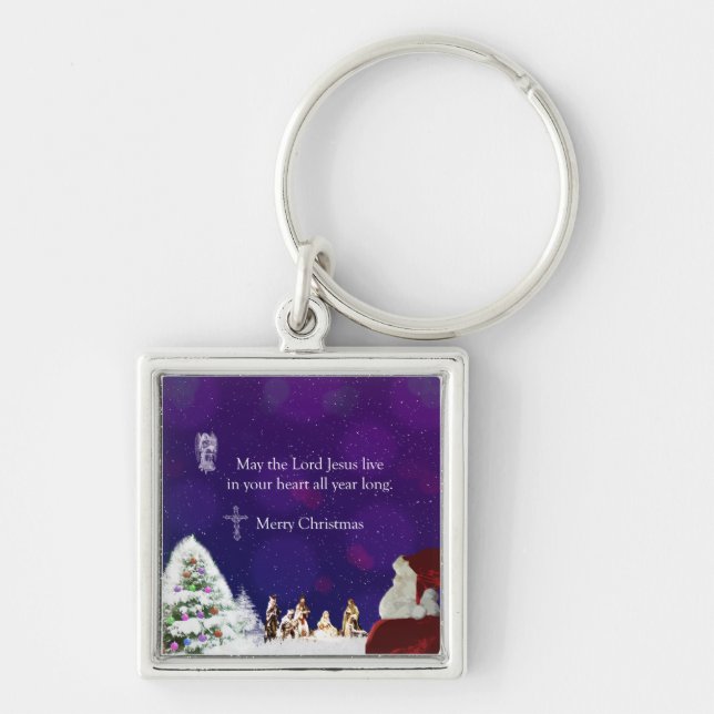 Santa in Nativity Keychain (Front)