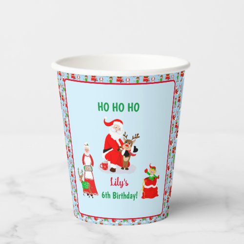 Santa In North Pole Birthday Paper Cups