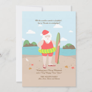 Santa in Paradise Holiday Card