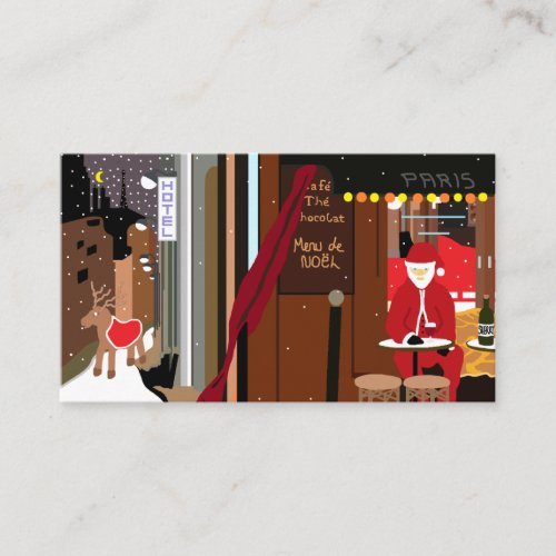 Santa in Paris Christmas Party Ticket Invitation