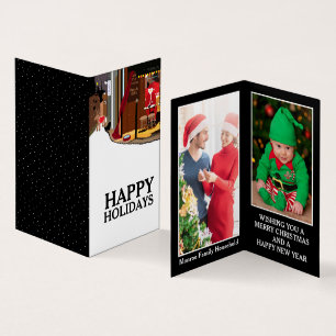 Santa In Paris, Family Photo Christmas Card