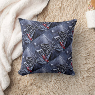 Santa in Paris Painting by Alfred Fox Throw Pillow