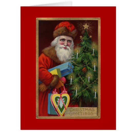 Santa in Red Big Greeting Card (Front)