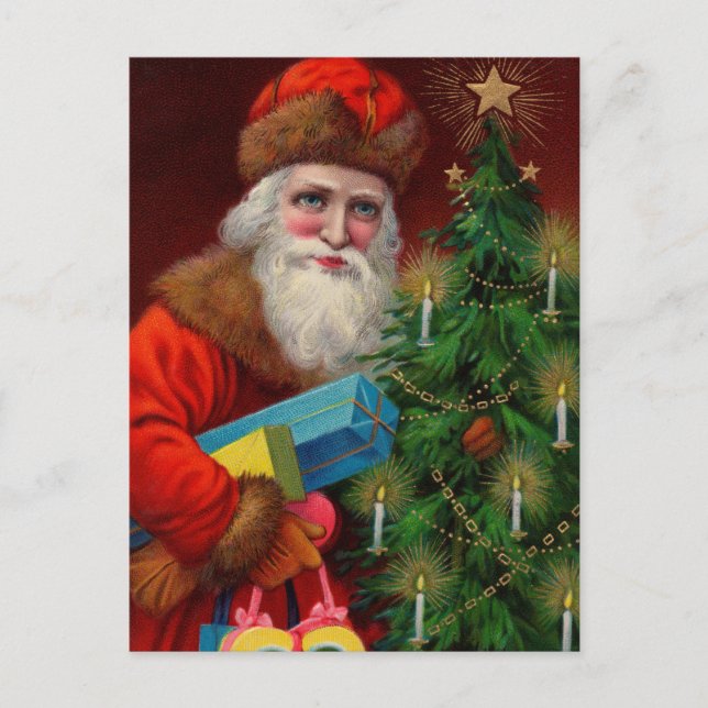 Santa in Red Postcard (Front)