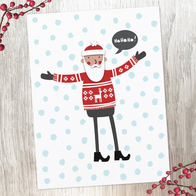 Santa in Skinny Jeans Holiday Postcard (Santa Claus in Skinny Jeans fun Holiday postcard)