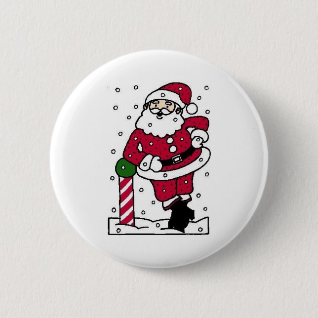 Santa In Snow Button (Front)