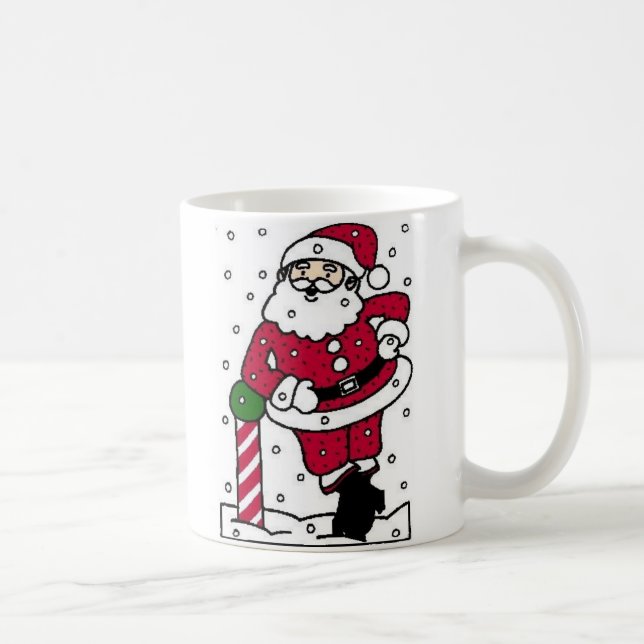 Santa In Snow Coffee Mug (Right)