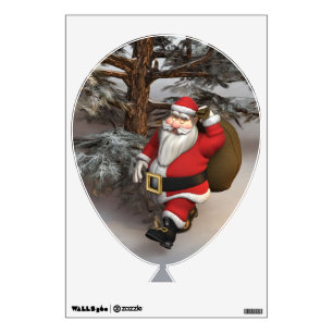 Santa in the Forest Wall Decal