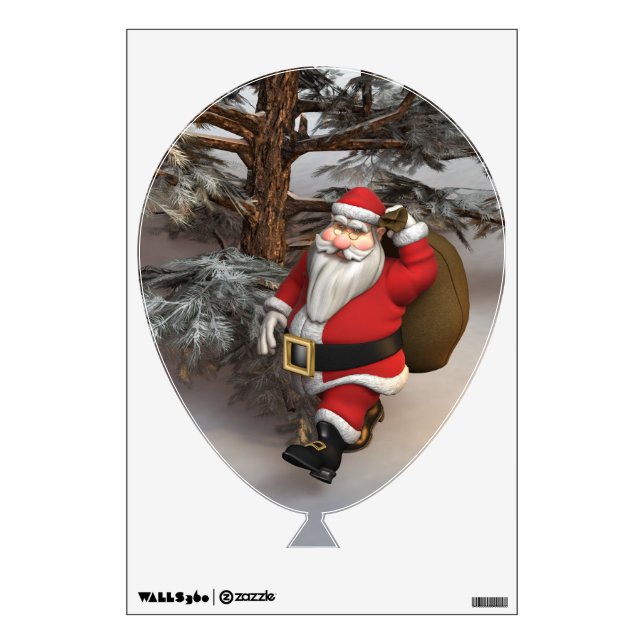 Santa in the Forest Wall Decal (Front)