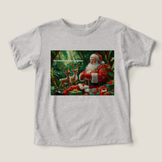 Santa in the Jungle- Custom Message Toddler T-shirt