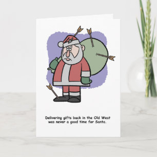 Santa in the Old West Card