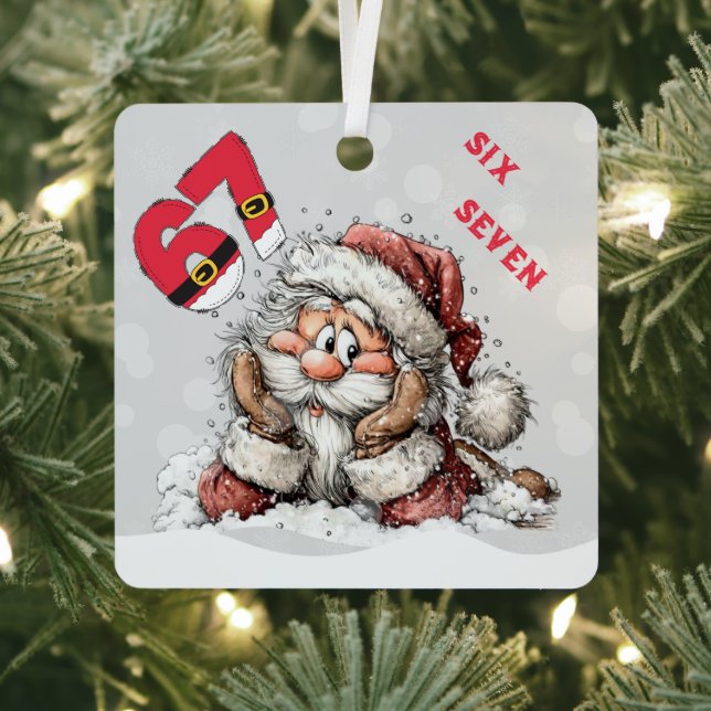 Santa In the Snow Six Seven Christmas Ornament (Insitu)