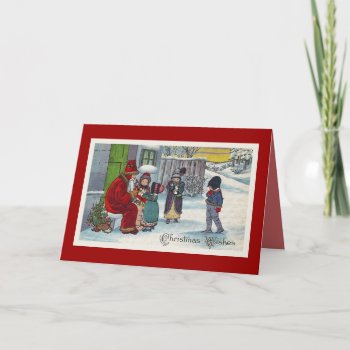 "santa In The Snow" Vintage Greeting Card by ChristmasVintage at Zazzle