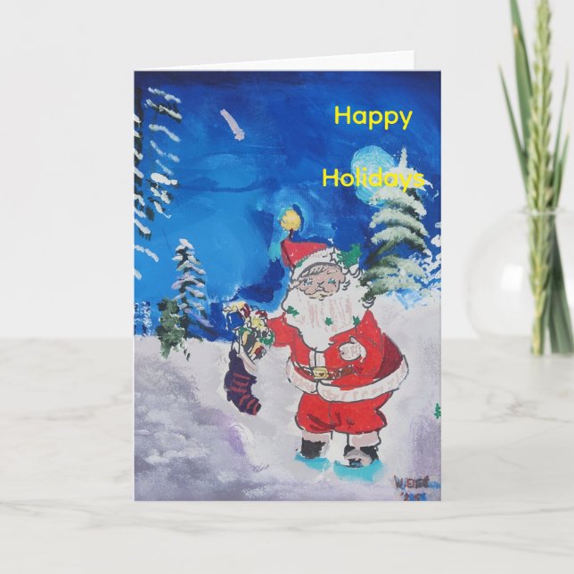 Santa in the Woods Card (Front)