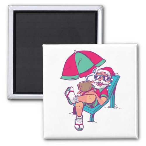 SANTA IN VACATION CHRISTMAS IN JULY MAGNET