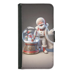 Santa in White Fur Coat, Christmas, Author Natasha Samsung Galaxy S5 Wallet Case