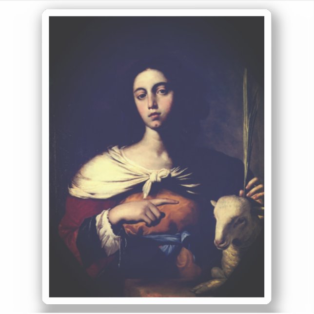 Santa Inés (by Guarino, 1650) Sticker (Front)