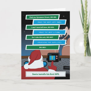 Santa Installs a GPS (Standard) Holiday Card