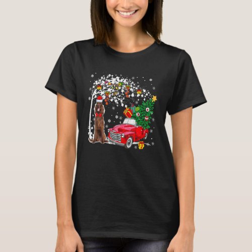 Santa Irish Setter Red Pickup Truck Carrying Chris T_Shirt