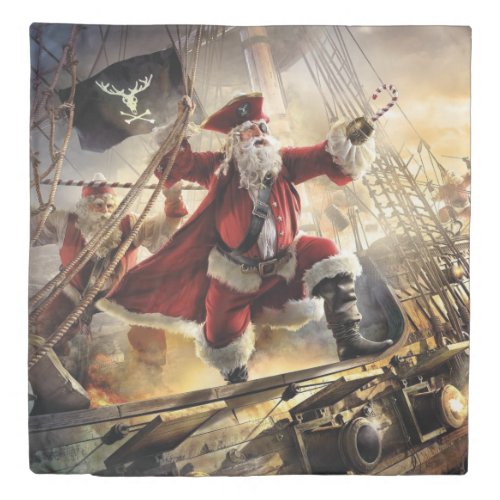 Santa Is A Pirate Duvet Cover