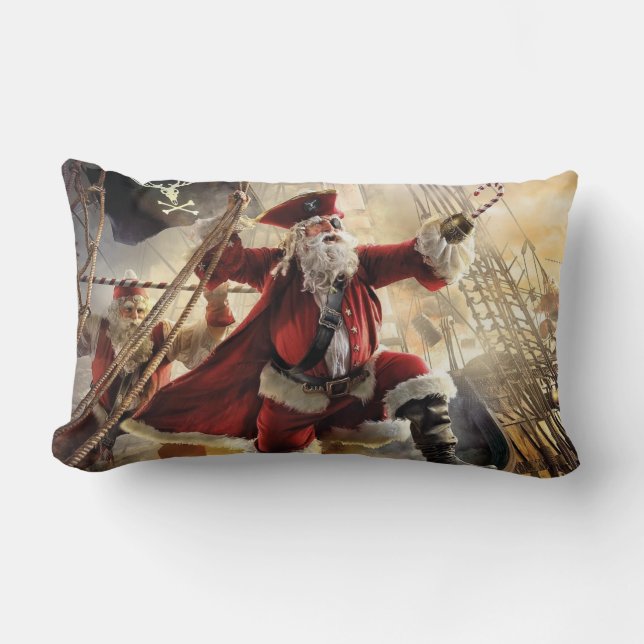 Santa Is A Pirate Lumbar Pillow (Front)