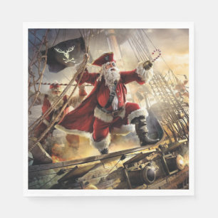 Santa Is A Pirate Napkins