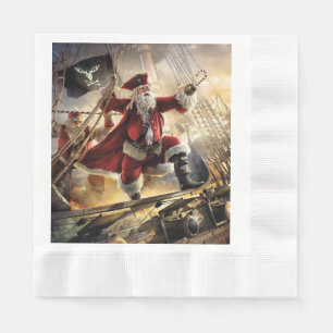Santa Is A Pirate Napkins