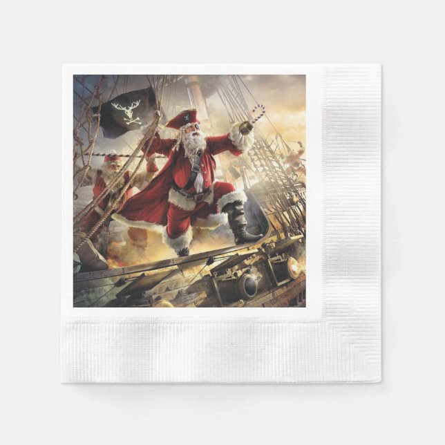 Santa Is A Pirate Napkins (Front)