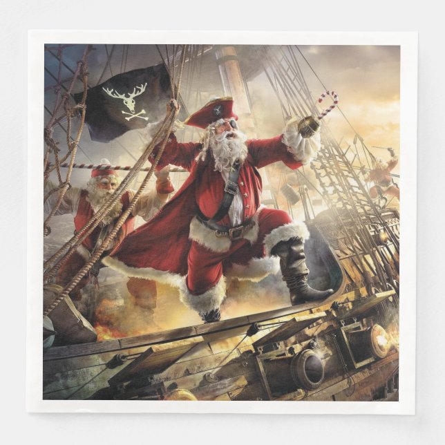 Santa Is A Pirate Paper Dinner Napkins (Front)