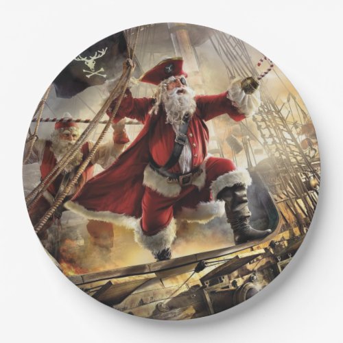 Santa Is A Pirate Paper Plates