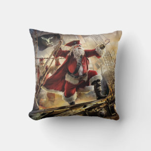 Santa Is A Pirate Throw Pillow