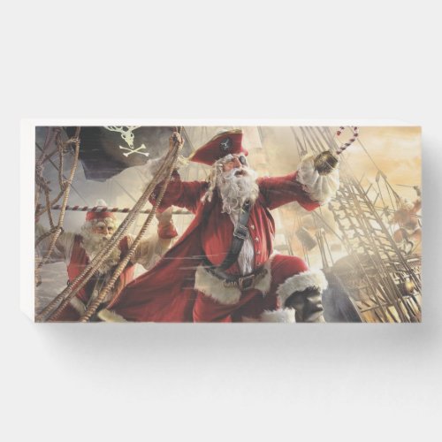 Santa Is A Pirate Wooden Box Sign