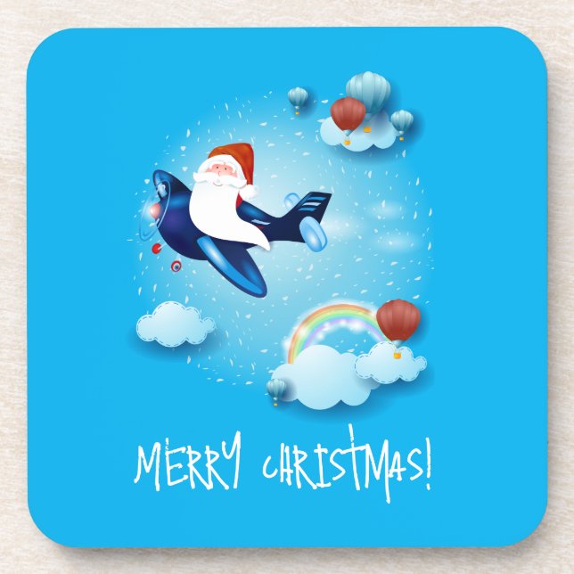 Santa is Coming Beverage Coaster (Front)