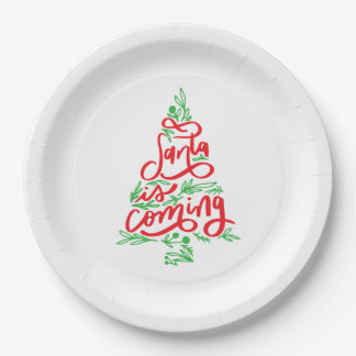 santa is coming paper plates