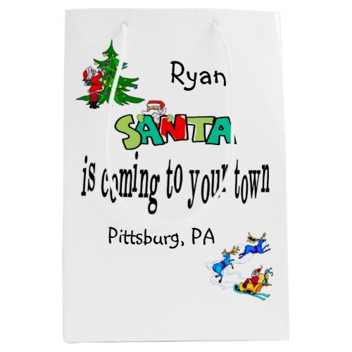 Santa is coming to town  Christmas Gift Bags