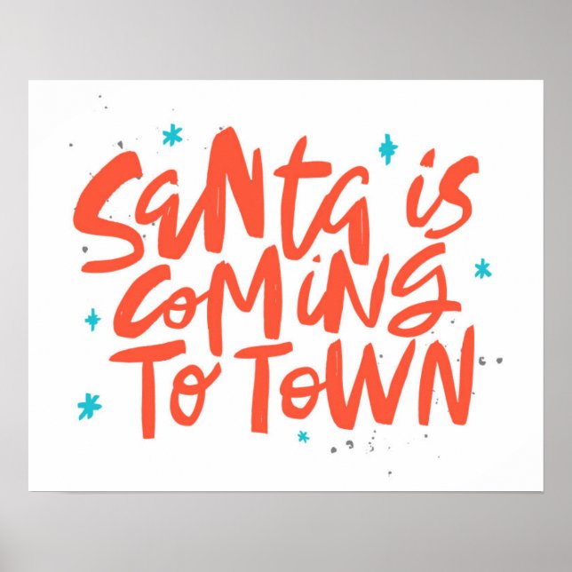Santa is Coming to Town Holiday Design Poster (Front)