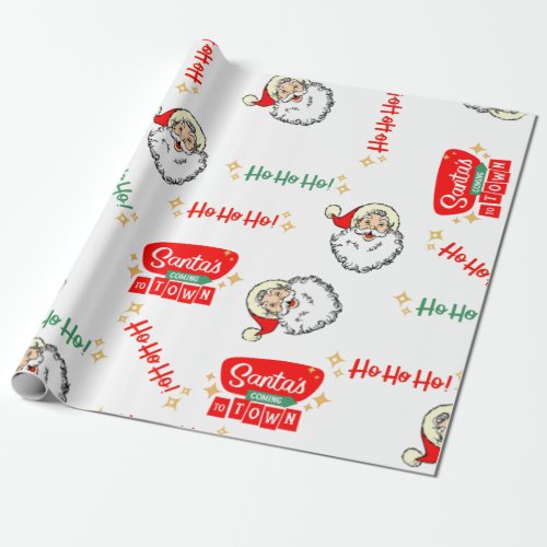 Santa is coming to town  wrapping paper