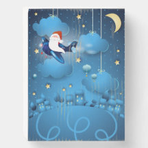 Santa is Coming Wooden Box Sign