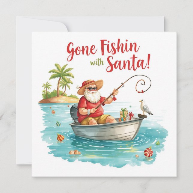 Santa is fishing Christmas Holiday  (Front)