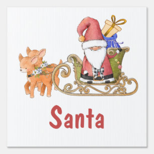 Santa is Here Customizable Sign
