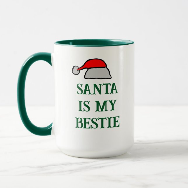 Santa is My Bestie  Mug (Left)